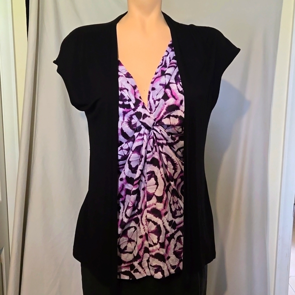 August silk two-fer styled dress blouse.